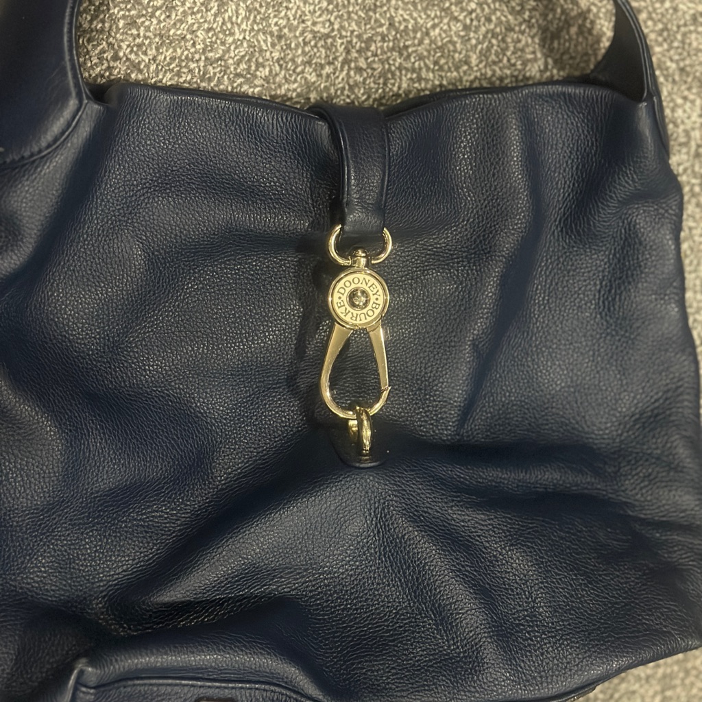 Navy Blue Leather Dooney And Bourke Bag